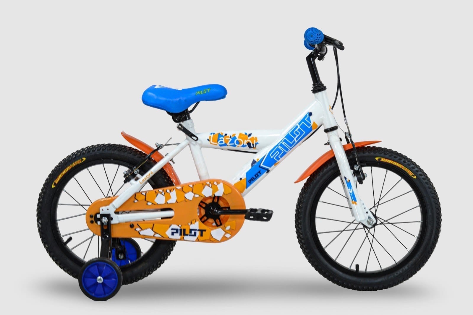 Kids Bike 16 Zoll, Pilot Bike Lazoni White, Speed 1S, Front Brake V-BRAKE Rear Beake V-BRAKE