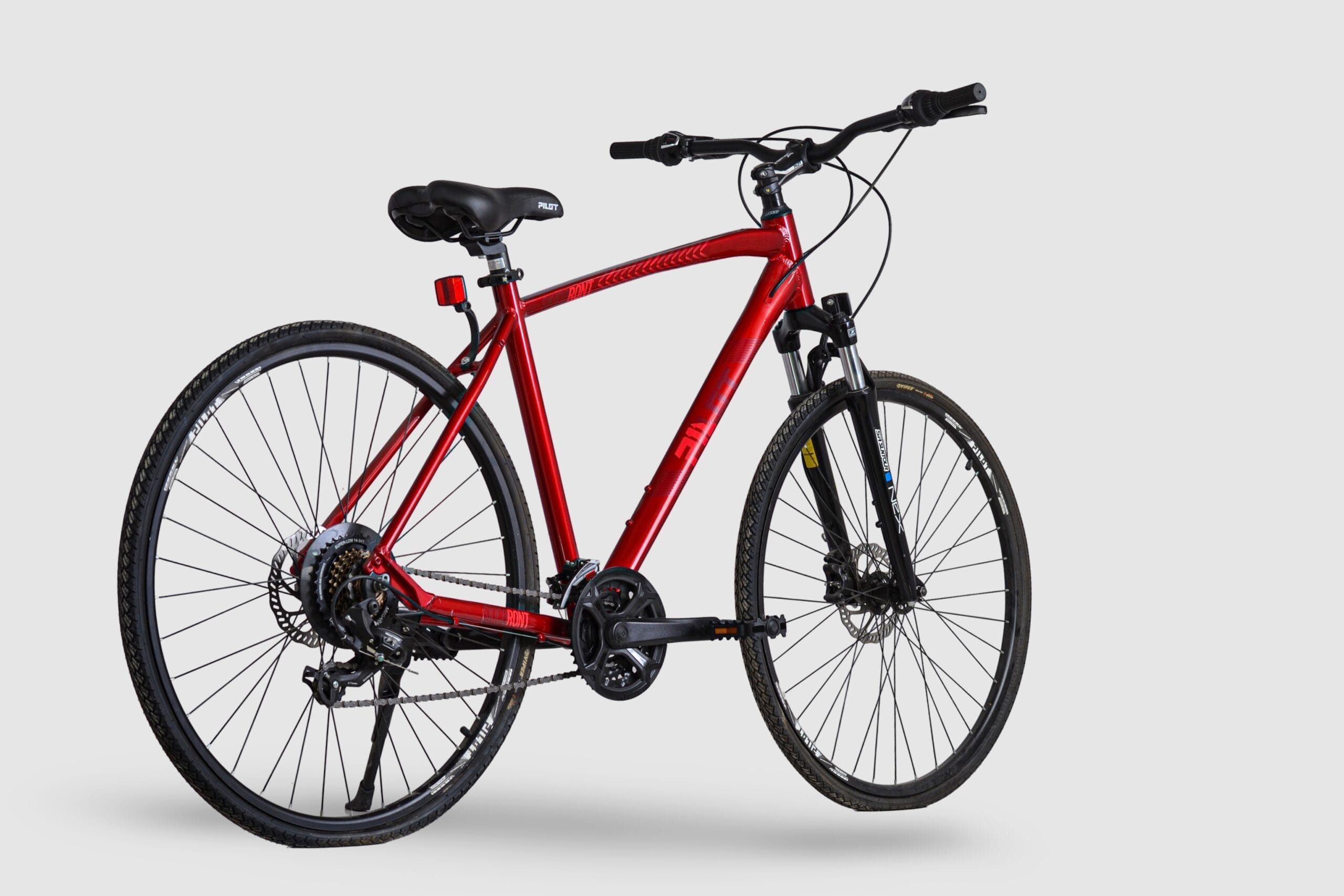 700C Trekking Bike, Pilot Bike Skicoront Red, Frame Alloy, Shifters Shimano Turney R/7 Speed - Image 5