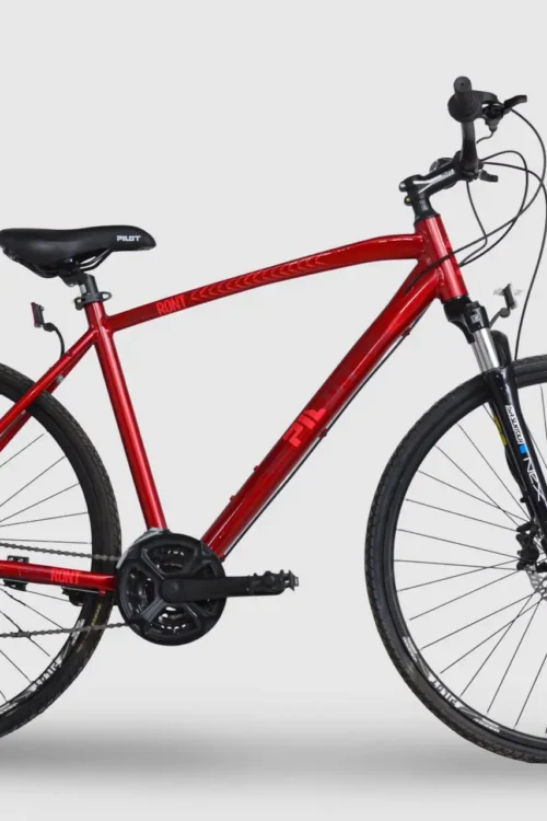 700C Trekking Bike, Pilot Bike Skicoront Red, Frame Alloy, Shifters Shimano Turney  R/7 Speed