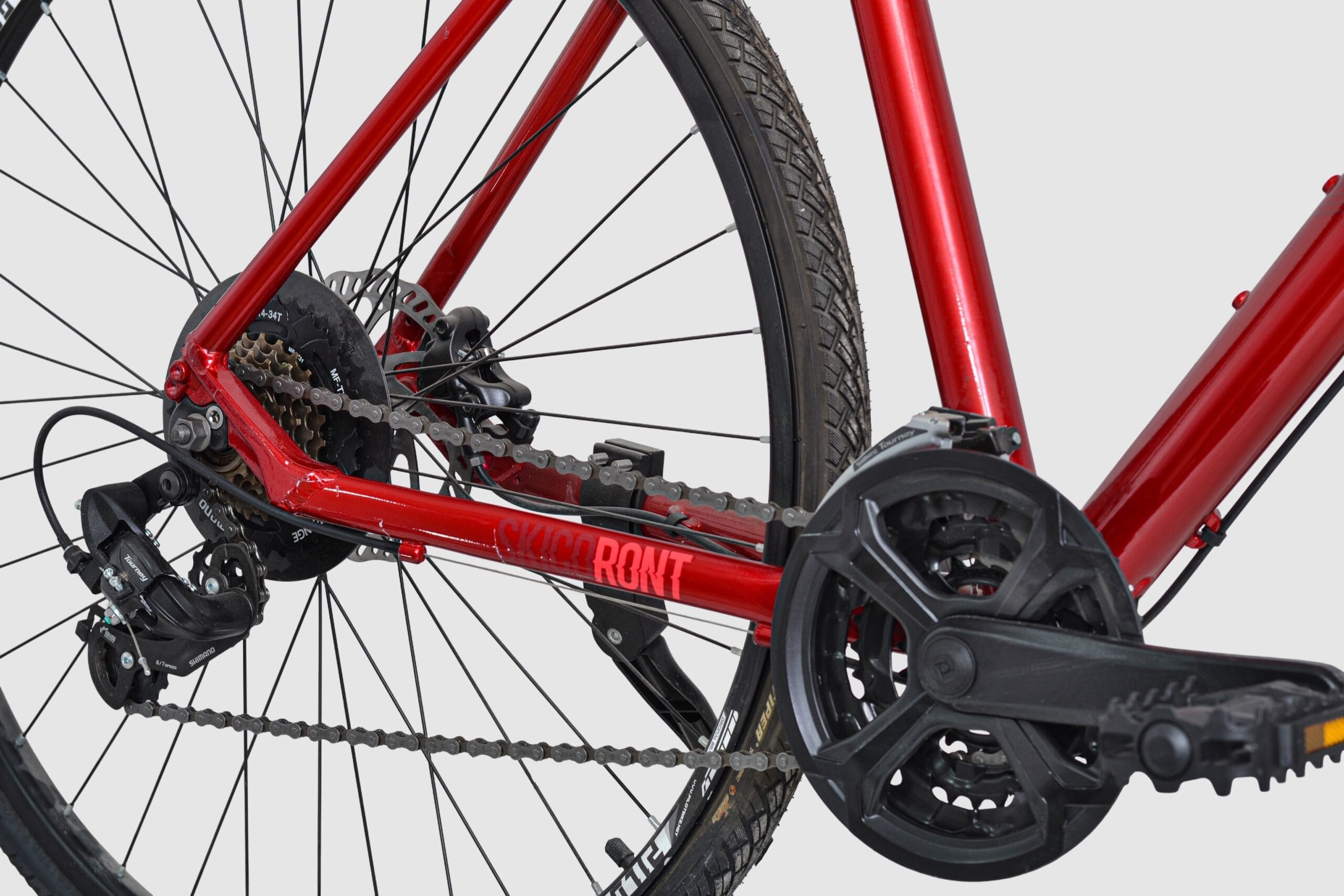 700C Trekking Bike, Pilot Bike Skicoront Red, Frame Alloy, Shifters Shimano Turney R/7 Speed - Image 3